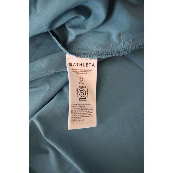 Athleta 659323-02 Women's Sz XS Blue Savannah Strap Drawstring Waist Mini Dress - Picture 8 of 11